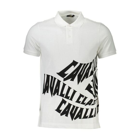 Cavalli Class Bianco Cotton Men Men's Polo